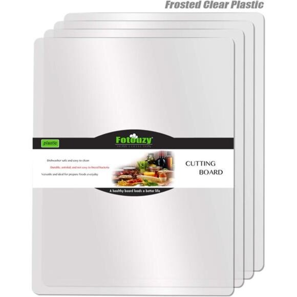 Fotouzy Flexible Plastic Cutting Boards for Kitchen, 4 Frosted Clear Cutting - Picture 7 of 8